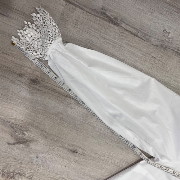 NWT H&M Divided Lace Trimmed White Poplin Top Size Medium White - Picture 8 of 10